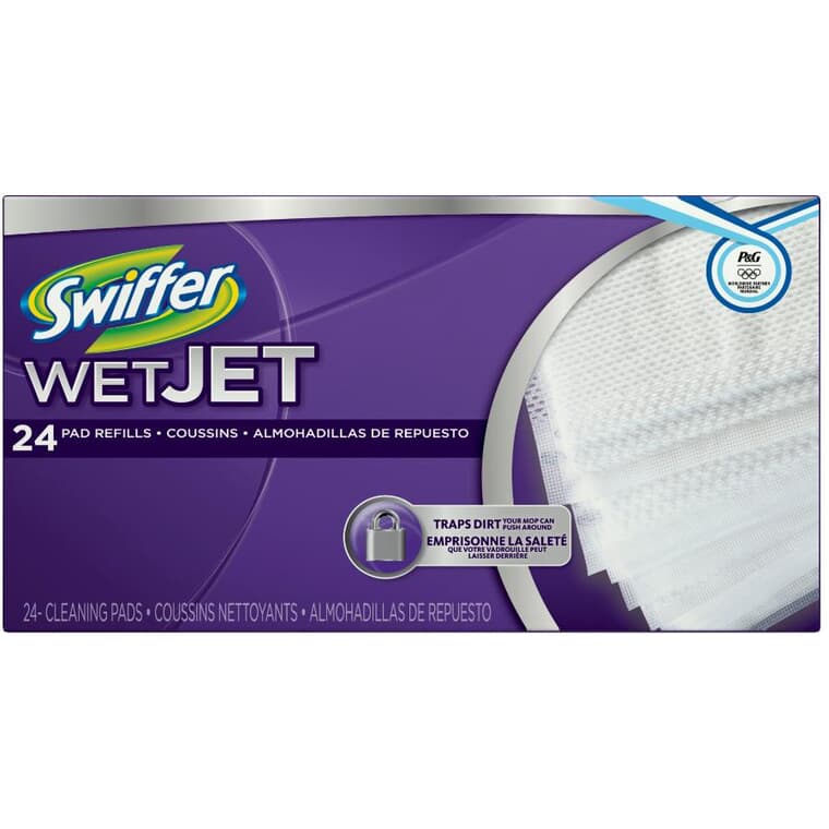 Paquet de 24 recharges de tampons WetJet pour nettoyer