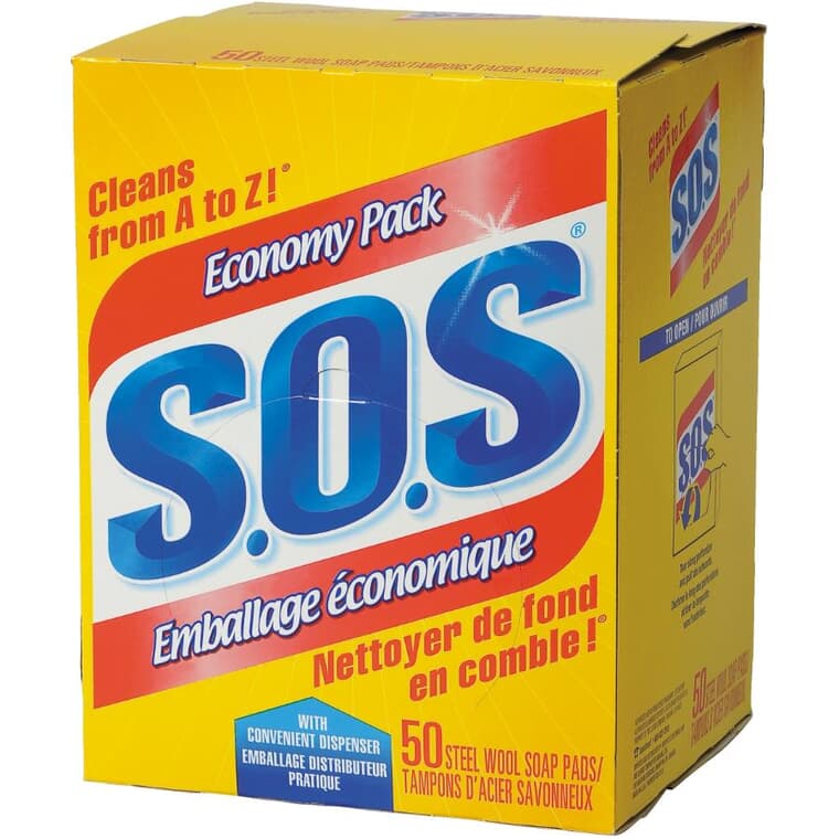 Soap Scrub Pads - Steel Wool, 50 Pack