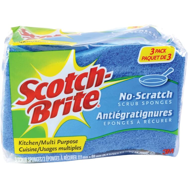 3 Pack No-Scratch Scrub Sponges