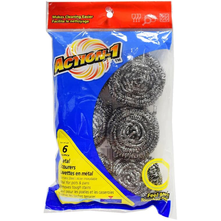 6 Pack Stainless Steel Scrubbers