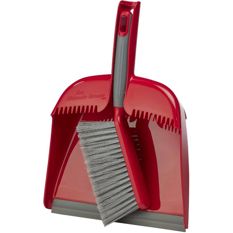 Dust Pan Set With Soft & Stiff Brushes - Ash Shovel Combo, 9-Inch