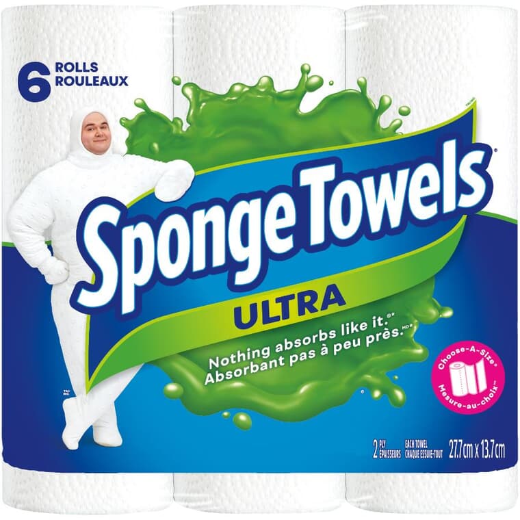 Choose-A-Size Ultra Paper Towels - White, 2 Ply, 72 Sheets, 6 Rolls