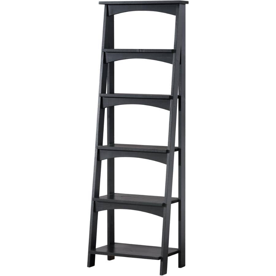 SPRINGWATER WOODCRAFT:66" 6 Tier Black Ladder Shelf