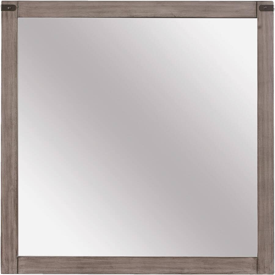 MAZIN FURNITURE:Woodrow Mirror - Weathered Grey