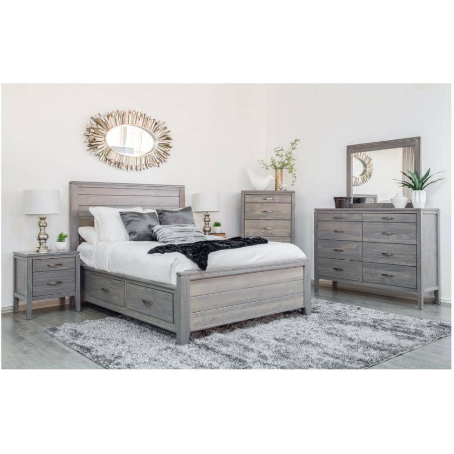 MAKO:Sand Finish Robina Queen Size Bed, with Storage