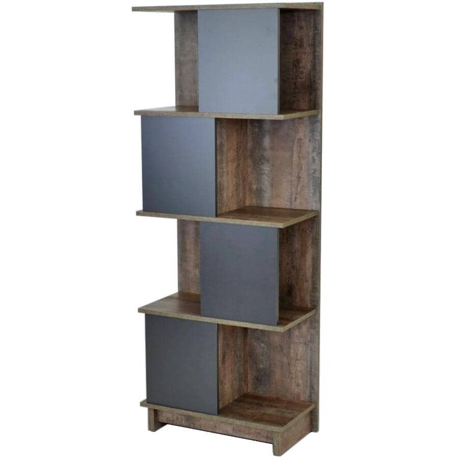 NOUVEAU CONCEPT:4 Tier 23.63" x 62" Bookcase in Whisky Finish