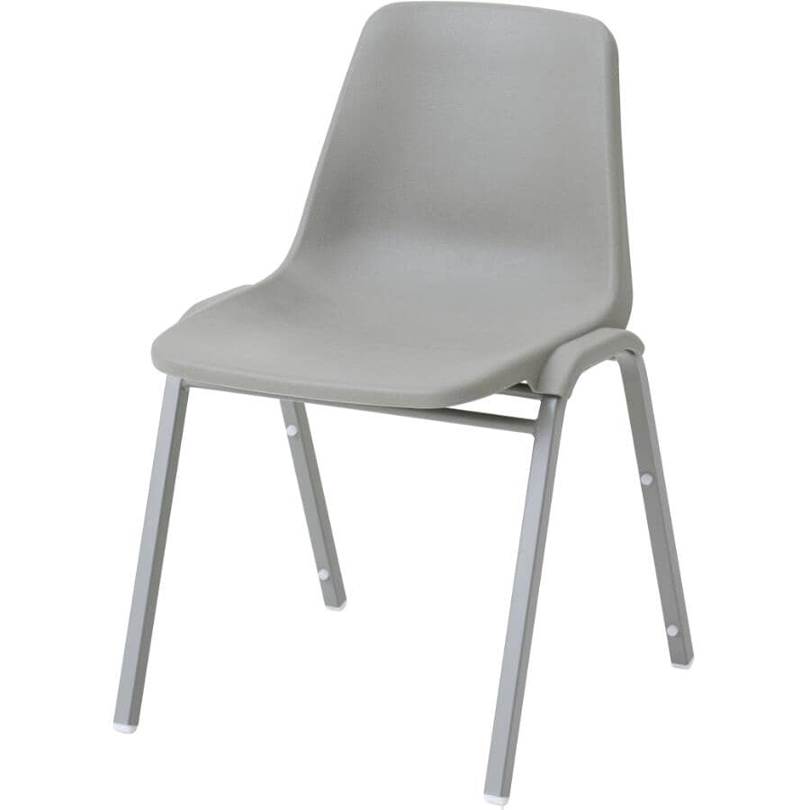 HOME:Grey Plastic Stacking Chair