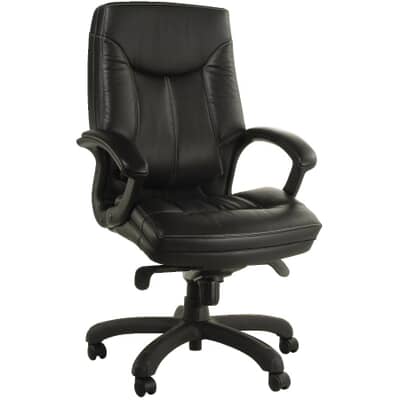 Canergo Black Leather Office Chair, Black And White Leather Office Chair