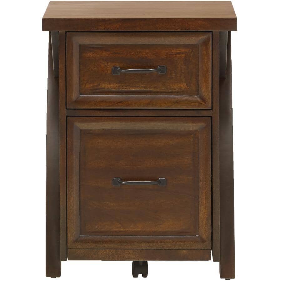 MAZIN FURNITURE:Isidore Filing Cabinet - with 2 Drawers, Ash Brown