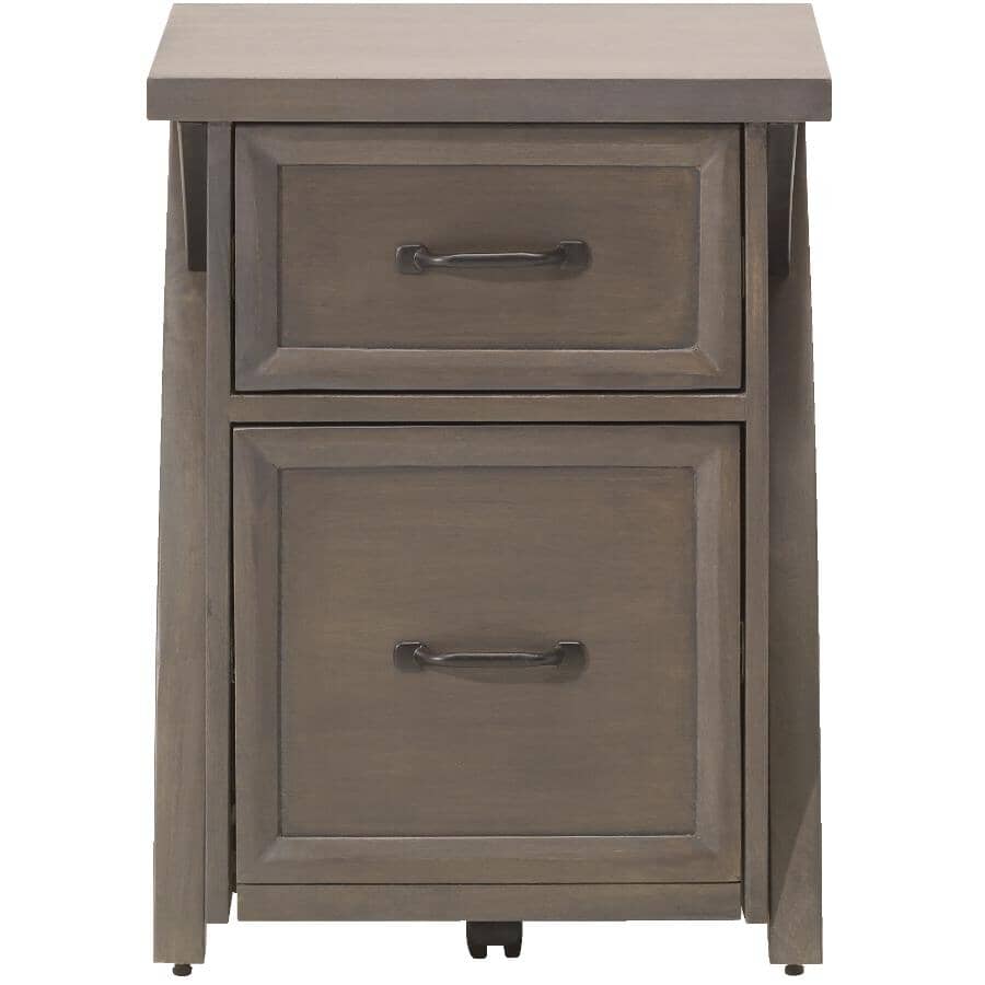 MAZIN FURNITURE:Isidore Filing Cabinet - with 2 Drawers, Grey