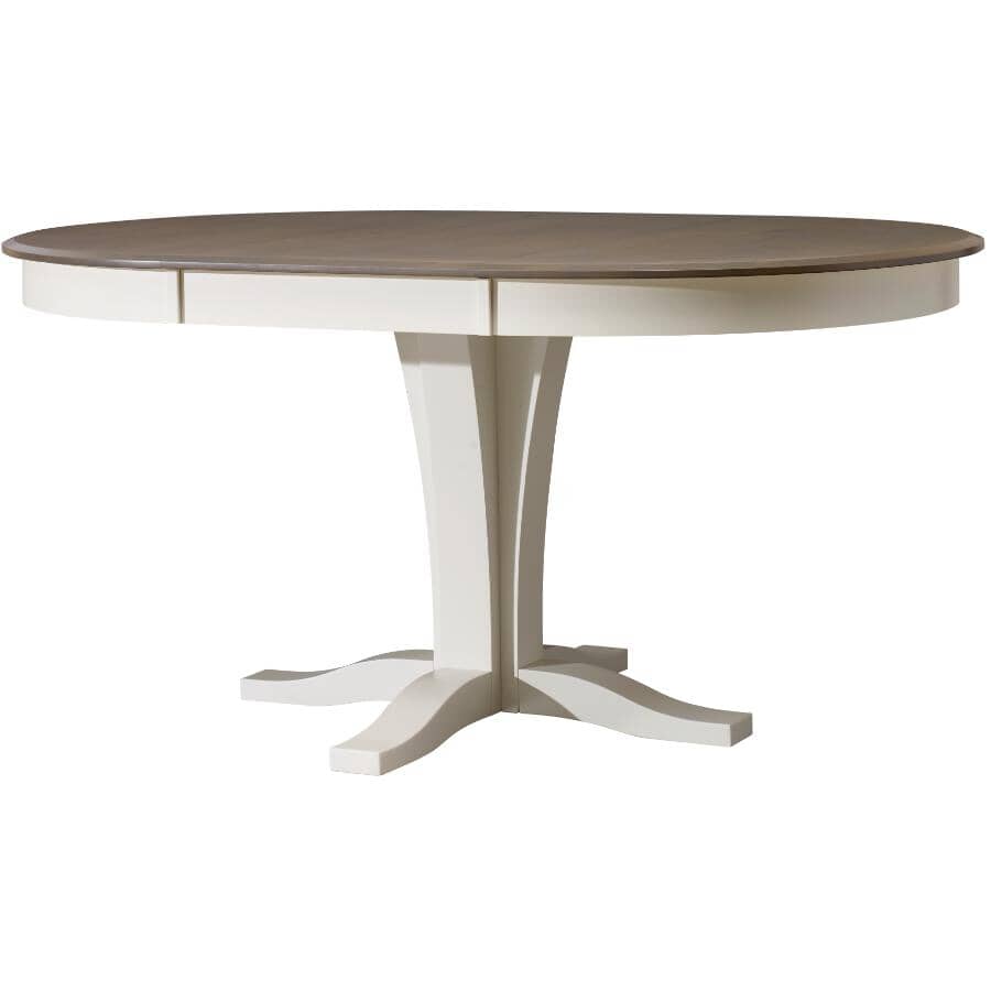 CANADEL:Grey Round Pedestal Dining Table
