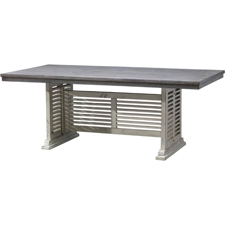 IFD INTERNATIONAL FURNITURE DIRECT:White Base and Grey Top Stone Rectangular Dining Table
