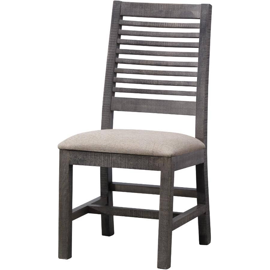 IFD INTERNATIONAL FURNITURE DIRECT:Grey Stone Wood Side Chair, with Upholstered Seat