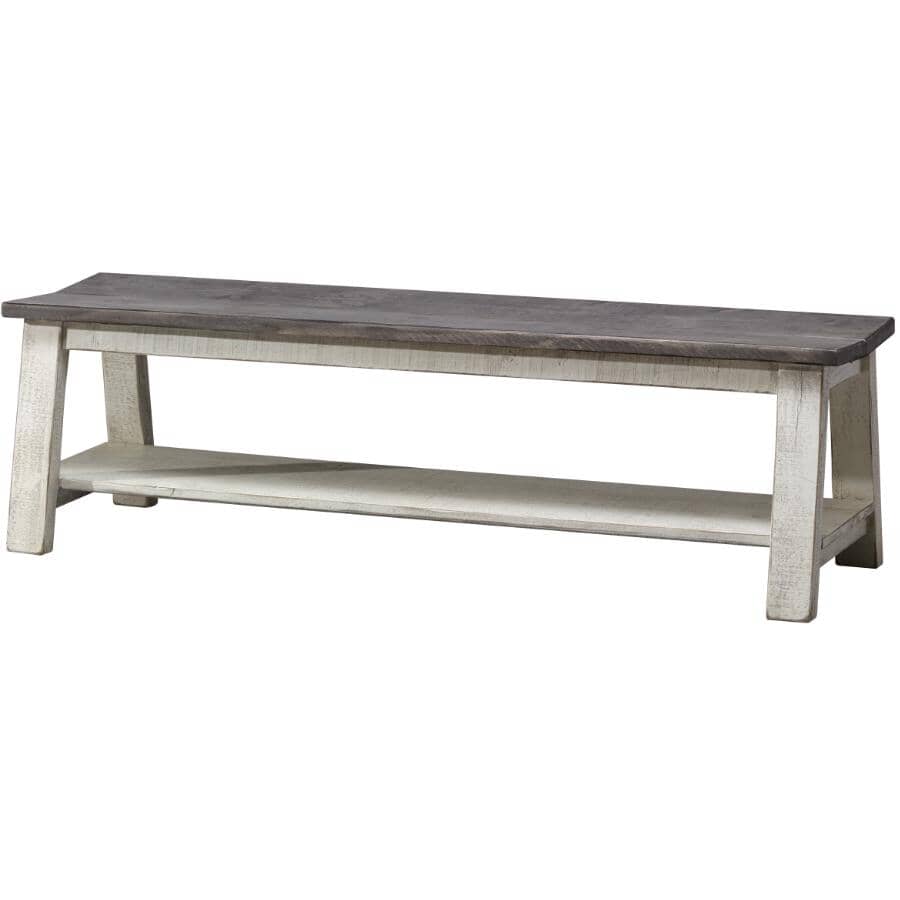 IFD INTERNATIONAL FURNITURE DIRECT:White Base and Grey Top Stone Dining Bench