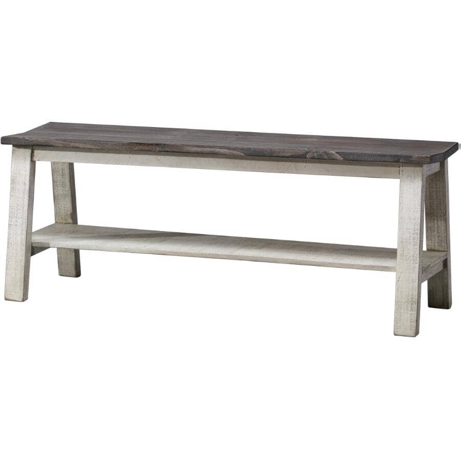 IFD INTERNATIONAL FURNITURE DIRECT:White Base and Grey Top Stone Dining Bench