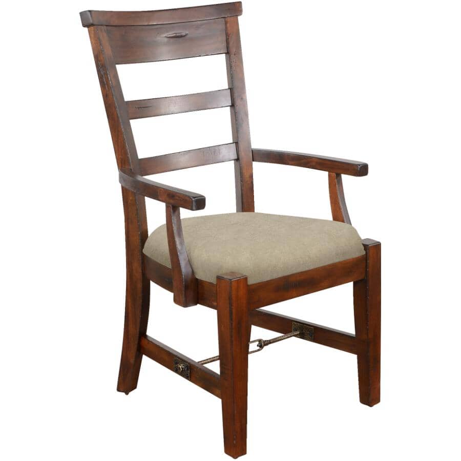 SUNNY DESIGNS:Tuscany Wood Arm Chair with Cushion Seat - Vintage Mocha
