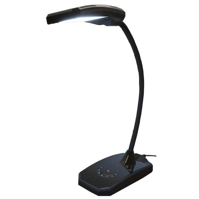 Black LED Dimmable Desk Lamp with USB Charging Port
