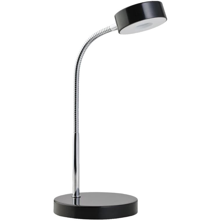 Glossy Black & Chrome LED Desk Lamp
