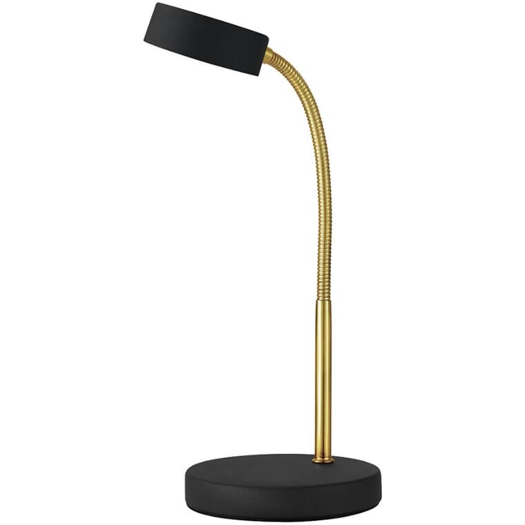 Matte Black and Matte Gold LED Desk Lamp