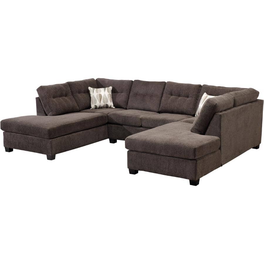 PAIANO:3 Piece Davos Charcoal Sofa Sectional