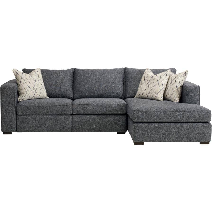 DECOR-REST FURNITURE:Sotto 2 Piece Power Motion Sofa Sectional - Navy
