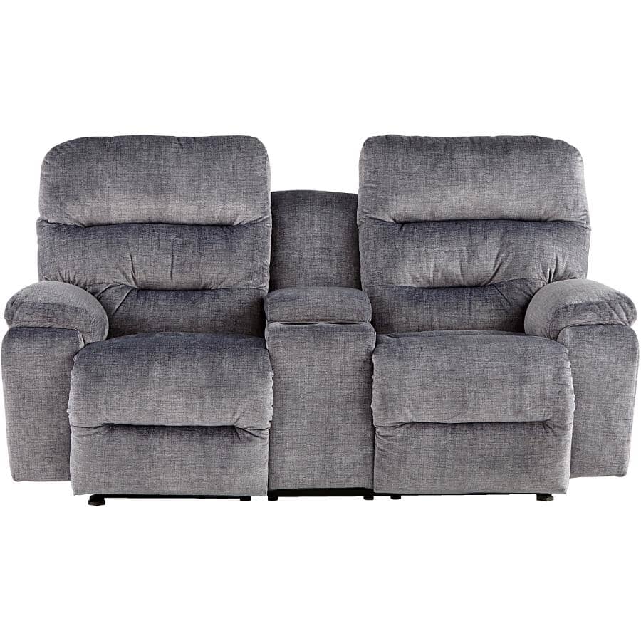 BEST HOME FURNISHINGS:Ryson Power Recliner Loveseat - with Centre Console, Smoke