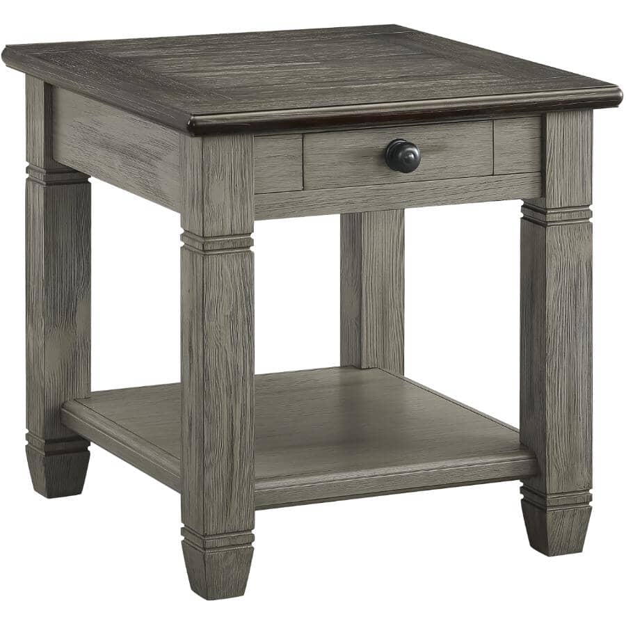MAZIN FURNITURE:Granby End Table - Grey and Coffee