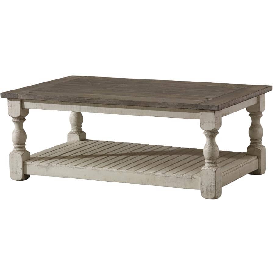 IFD INTERNATIONAL FURNITURE DIRECT:Stone Rectangular Coffee Table - White with Grey Top
