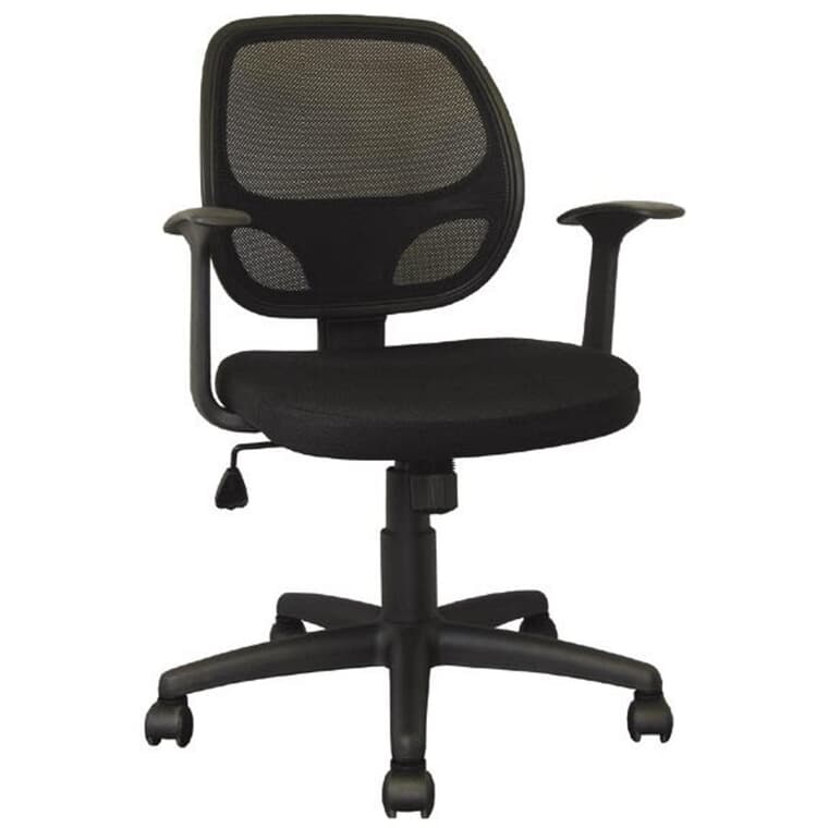 Black Mesh Back Junior Office Chair, with Upholstered Seat