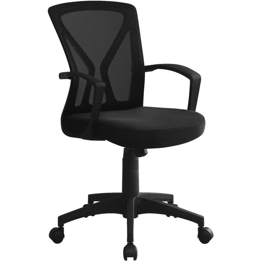 MONARCH SPECIALTIES INC.:Black Mesh Mid Back Office Chair