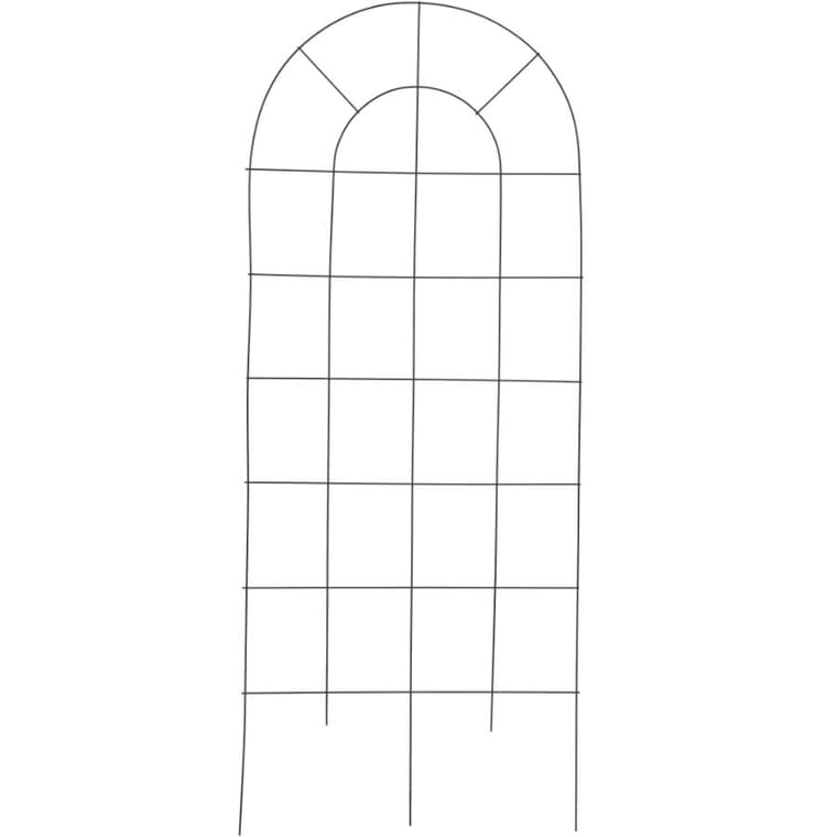 Treillis de jardin en fil métallique noir en forme d'arche, 72 po x 29 po
