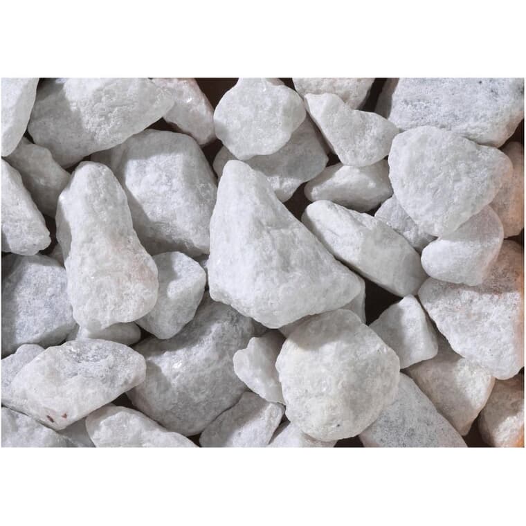 3/4" to 1-1/2" Large Marble Garden Stones - White, 18 kg