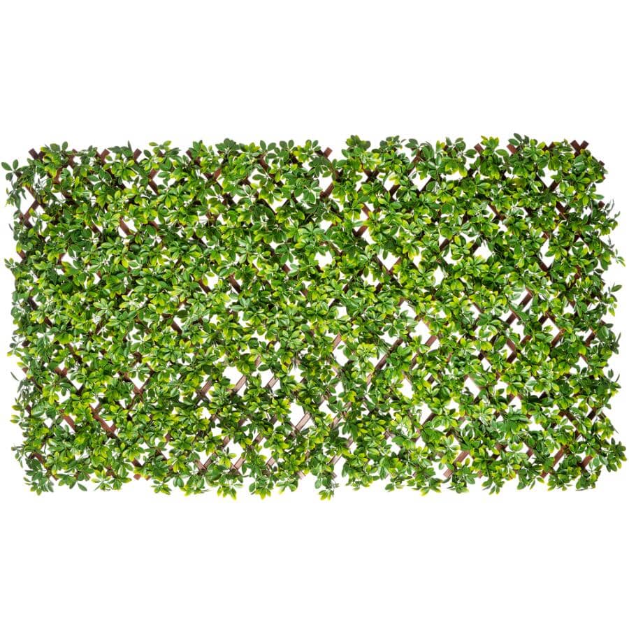 NATURAE DECOR Expandable PVC Trellis with Schefflera Leaf Home Hardware