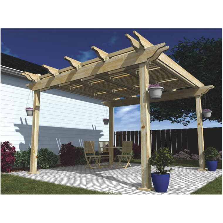 12' x 12' Pressure Treated Pergola Package, with Shutters
