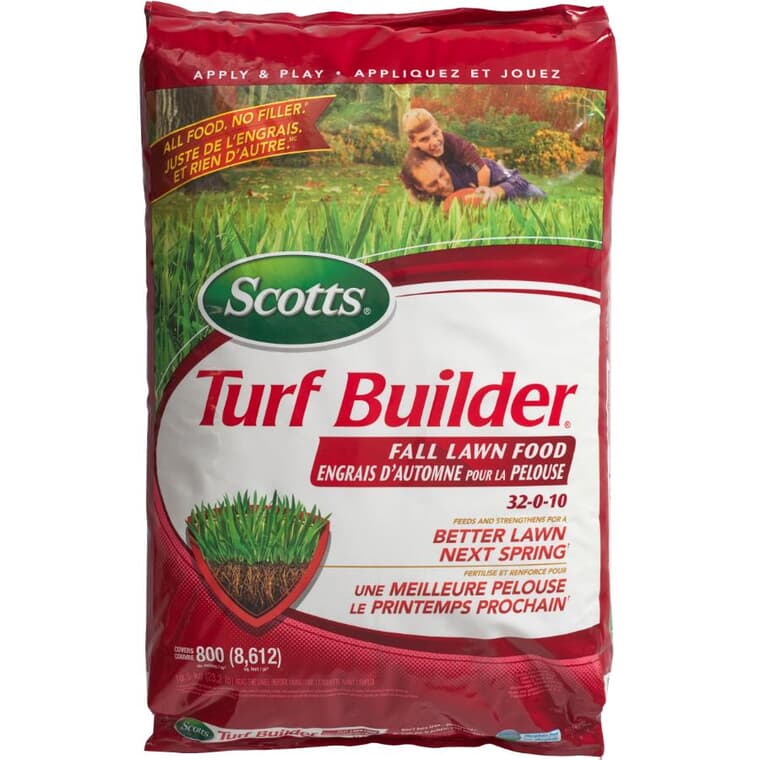 Engrais Turf Builder Fall pour pelouse, couvre 800 mètres carrés, avec 32-0-10, 23 lb