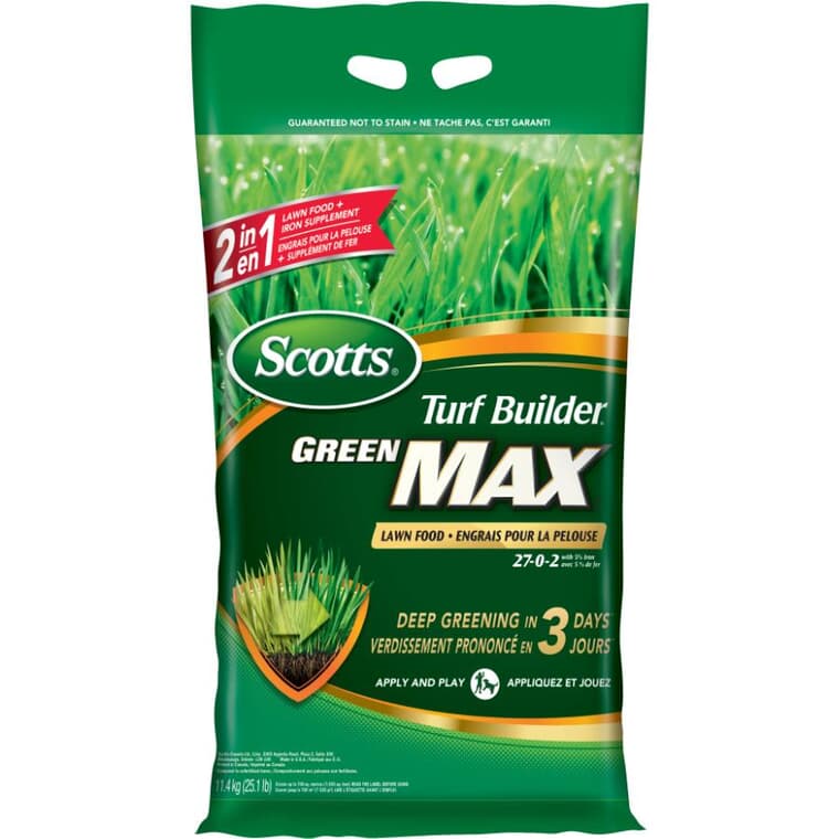 Engrais Turf Builder Green Max pour pelouse, couvre 700 mètres carrés