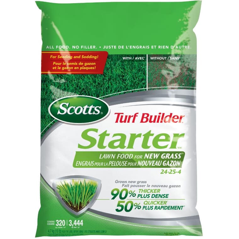 Turf Builder New Grass Starter Fertilizer - Covers 320 sq. m. + 24-25-4