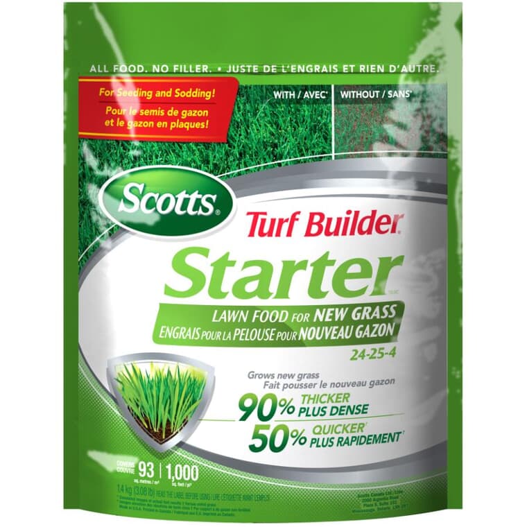 24-25-4 Turf Builder Lawn Starter Fertilizer, covers 93 square meters