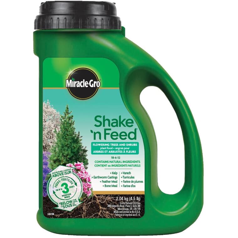 Engrais pour arbres à fleurs et arbustes Shake n Feed 18-6-12, 2,04 kg