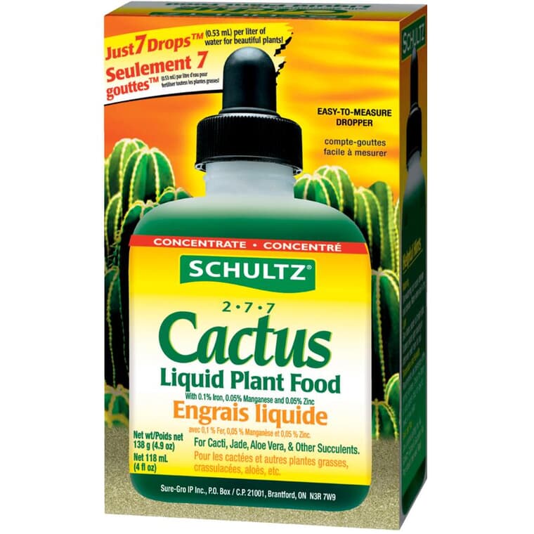 Engrais liquide pour cactus, 2-7-7, 118 ml
