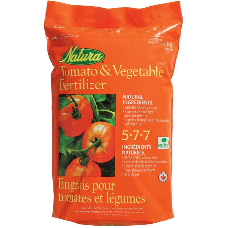 Engrais pour tomates et légumes 5-7-7, 1,2 kg