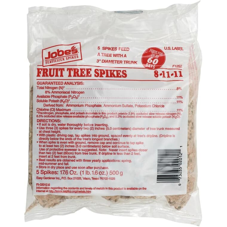 Paquet de 5 bâtonnets d'engrais pour arbres fruitiers