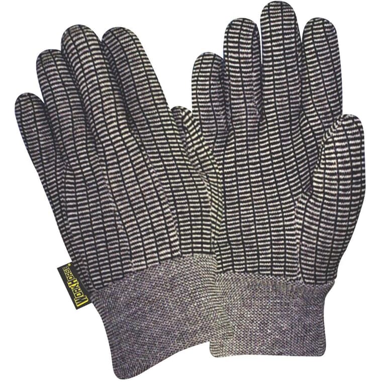 Men's Jersey Knit Work Gloves - One Size, Black & White