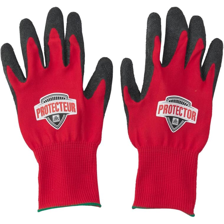 Knit Polyester Work Gloves - with Latex Coated Palms, Medium