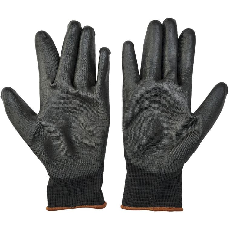 Polyurethane Coated Work Gloves - Large, 6 Pairs