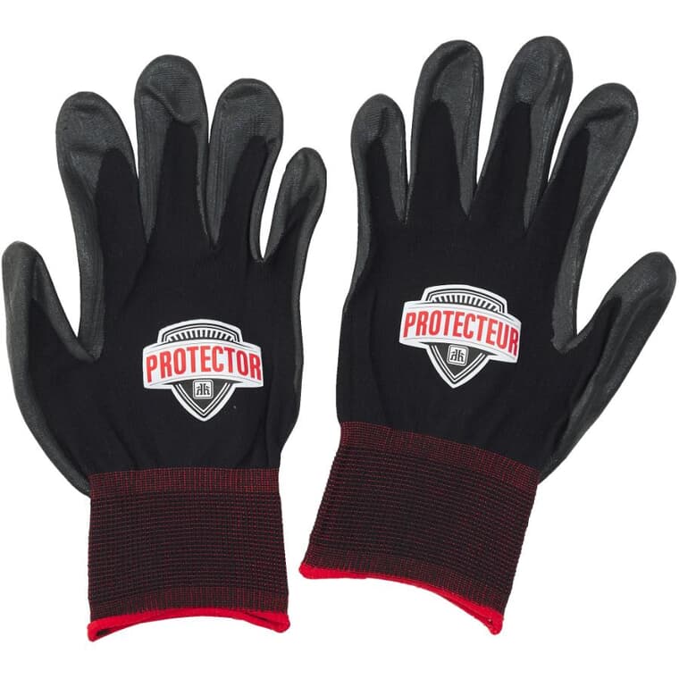 Nylon / Polyester Work Gloves - with Nitrile Foam Coated Palms, Medium