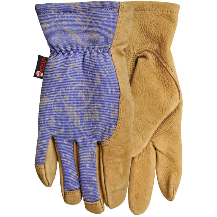 Ladies Leather Combo Garden Gloves - Large