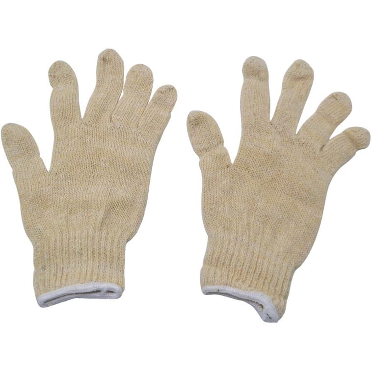 Paquet de 12 paires de gants de travail en tricot de polyester et coton, grand