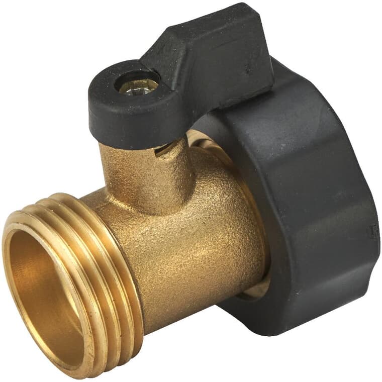 Solid Brass Hose Coupling, with Shut-Off Valve