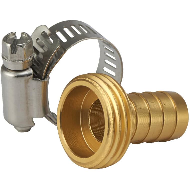 1/2" Male Aluminum Hose Coupling, with Stainless Steel Clamp